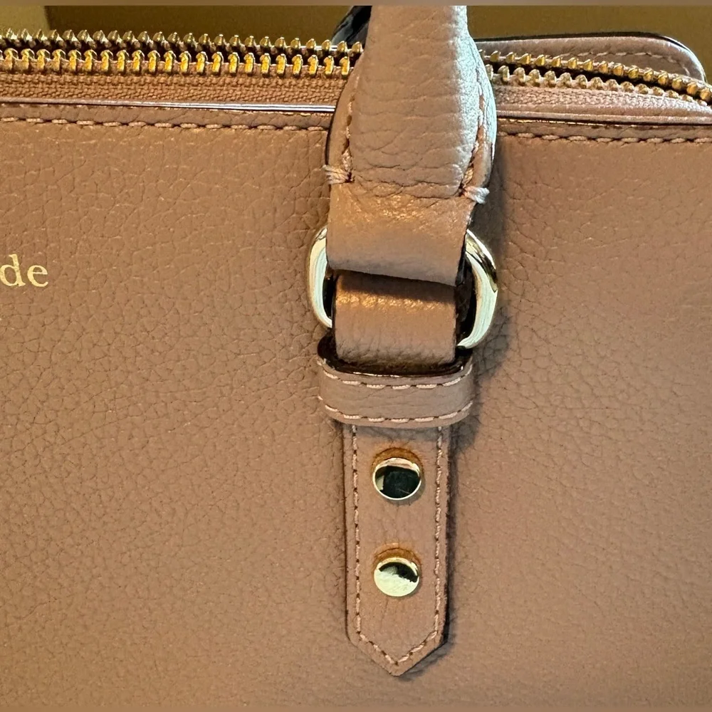 Preloved Kate Spade Mulberry Street Pebbled Taupe Leather Satchel Purse